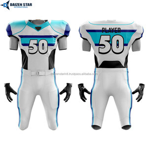Short d'uniforme de football américain en Spandex/Polyester, protection UV UPF 50+, respirant, anti-humidité, anti-bactérien, personnalisable pour équipe - Product Image 1