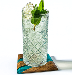 Posavasos de Madera de Nogal Negro Oscuro con Resina Epoxi Azul Ochete y Acabado Sellador de Madera Natural para Resistencia al Agua Easin Blue - Product Image 4