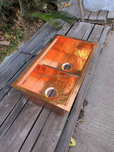 Delantal atemporal frontal fregadero de cocina de cobre con elegante acabado antiguo y superficie martillada tradicional para hogares modernos - Product Image 3