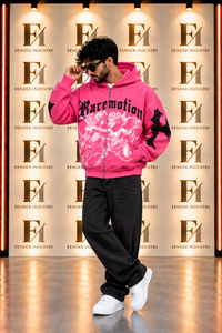 Sweat à capuche zippé personnalisé pour homme, imprimé DTF, style streetwear oversize, avec strass, en molleton épais - Product Image 6