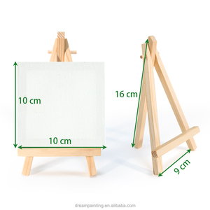 Fournitures d'art Mini toile et chevalet d'art Set 100% coton Toiles d'art pour la <span class=keywords><strong>peinture</strong></span> Chevalet en bois portable pour la <span class=keywords><strong>peinture</strong></span> - Product Image 1