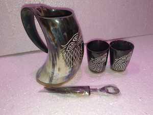 buffalo horn mugs buffalo horn drinking mugs hand made mugs eco friendly 100% natural <b>drinkware</b> <b>accessories</b> - Product Image 6