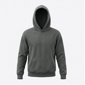 Sweat à capuche oversize en coton, molleton épais, épaules tombantes, uni, personnalisable, pour homme, couleur personnalisée, chaud pour l'hiver, streetwear - Product Image 1