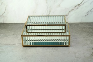 Antique Style Gold Metal Frame <b>Glass</b> <b>Jewelry</b> <b>Box</b> Elegant Trinket Storage Organizer Transparent Keepsake Display Case for Home - Product Image 3