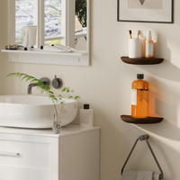 Étagère murale flottante en bois massif, artisanale, style Art déco, pour la décoration du salon et de la salle de séjour