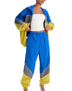 Ensemble survêtement deux pièces coupe-vent personnalisé pour femme, haute qualité 100% polyester, décontracté, vente en gros - Product Image 2