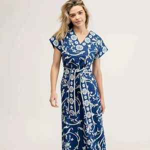 Vestido largo de algodón con estampado floral hecho a mano para mujer, ideal para bodas indias, regalo para ella, colección 2026 - Product Image 1