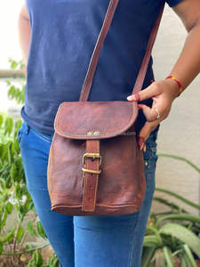 Goat Leather Stylish 8 Inch Handmade Backpack Unisex Bag - Product Image 3