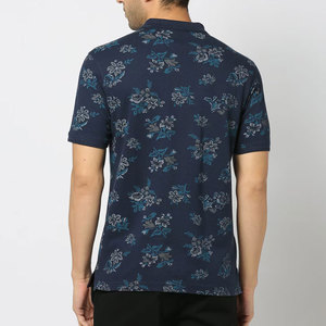 Camiseta Polo de Manga Corta con Estampado Floral para Hombre, Estilo Casual, Transpirable, de Algodón, Corte Regular, MOQ Bajo - Product Image 4