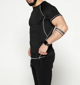 Men's <b>Short</b> <b>Sleeve</b> Compression T Shirt O Neck Quick Dry Slim Fit Sporty Activewear <b>Base</b> <b>Layer</b> Gym Workout OEM ODM - Product Image 3
