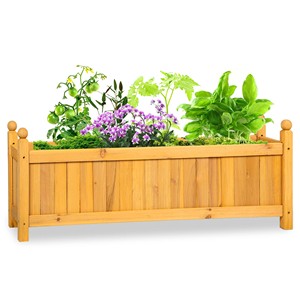 Boîte à plantes en bois de chêne en gros |   Jardinières en bois artisanales de Moradabad - Product Image 1