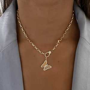 จี้รูปผีเสื้อเพชรทรงกลม 14k 18k ทองคำแท้ ทรงกลม หรูหรา สง่างาม เรียบง่าย เหมาะสำหรับใส่ทุกวัน เครื่องประดับชั้นดี - Product Image 5
