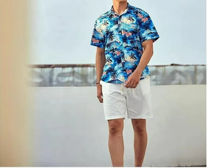 Vintage Quick Dry Short Sleeve Summer <b>Beach</b> <b>Shirt</b> <b>Men's</b> Casual Hawaiian Print <b>Shirt</b> - Product Image 3