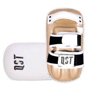 Premium Leather Thai <b>Kick</b> Pads Curved Strike <b>Shield</b> Heavy Duty Buckle Straps Muay Thai Training Custom Logo OEM Factory Direct - Product Image 5
