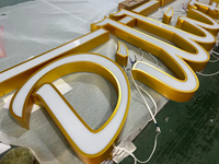 Enseigne commerciale 3D personnalisée à éclairage frontal, logo mural en acrylique LED pour bureau, enseigne de devanture de magasin, enseigne lumineuse en lettres éclairées pour studio