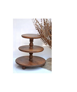 Base para Pastel de Madera Duradera Hecha a Mano de Alta Calidad con Parte Superior Redonda y Gruesa para una Presentación Elegante de Pasteles y Cupcakes - Product Image 1