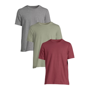 T-shirt décontracté gris clair à coupe classique, manches courtes, col rond, uni, 100 % coton respirant et à séchage rapide pour hommes, femmes et garçons - Product Image 3