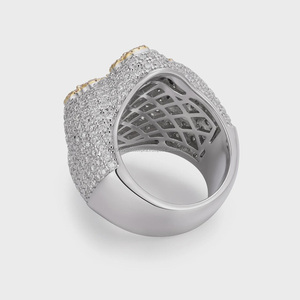 925 Sterling Silver Brilliant Asscher Cut Moissanite Engagement or Wedding Gift Rhodium Plated Hip Hop Cross Iced <b>Ring</b> for <b>Men</b> - Product Image 4