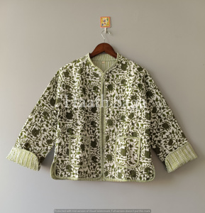Cotton Handmade Reversible <b>Light</b> <b>Weight</b> Quilted Short <b>Jacket</b>,WomenWear New Style Coat - Product Image 1