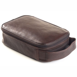 Handmade Vintage Cowhide Leather Wash Bag Portable Travel Kit Bag Multi-function <b>Grooming</b> Case Men's Shaving Toiletry Organizer - Product Image 1