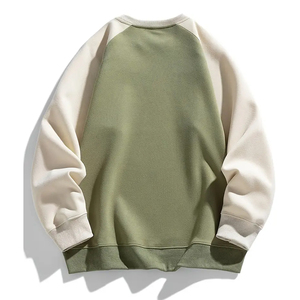 Sweat-shirt à manches raglan surdimensionné pour homme, col rond, couleur unie, pull décontracté en coton French Terry, vêtements d'automne - Product Image 3
