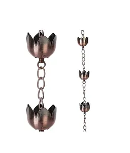 Handmade Decorative Iron Rain Chain for Outdoor Patios <b>Gardens</b> and Balconies - Modern Design Water Drainage <b>Feature</b> - Product Image 1