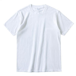 T-shirt en coton blanc pour homme, manches courtes, col rond, coupe classique, couleur unie, jersey décontracté, tricoté, teint uni, design simple - Product Image 1
