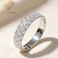 Gelang Rantai Model Jam Tangan Berlian Buatan Laboratorium Emas Putih 18K Full Pave Rhombus, Perhiasan Mewah nan Elegan untuk Wanita