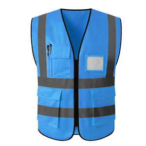<b>Mens</b> Breathable Safety V Neck 100% Polyester <b>Multi</b> Pocket Zip Security High Reflective Safety Clothing <b>Mens</b> Safety <b>Vest</b> - Product Image 1