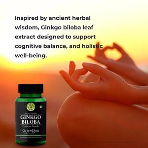 Extrait de Ginkgo Biloba 60 Capsules Végétariennes |   Complément Botanique Herbacé Sauvage en Bouteille |   Marque privée et OEM disponibles - Product Image 2