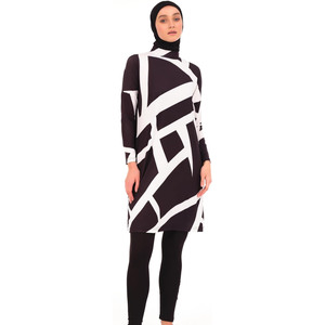 2026 OEM Custom 2-Piece High Cut Print Burkini Swimwear <b>Set</b> Full Coverage <b>Modest</b> Islamic Swimsuit for Women Front Breathable - Product Image 5
