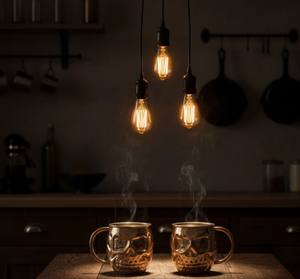 Mug à Moscow Mule en cuivre avec motif squelette martelé, style gothique, vaisselle de bar - Product Image 3