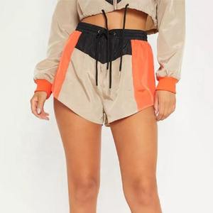OEM Custom Color Block Summer breathable Set <b>Women</b> Two Piece short set Nylon Zipper <b>Windbreaker</b> Jacket Short Set Tracksuits - Product Image 5
