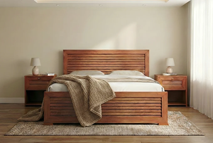 Cama de Madera de Lujo Hecha a Mano, Muebles de Dormitorio de Alta Calidad con Cabecera y Pie de Cama, Estructura de Cama King Size de Madera Sólida Premium - Product Image 6