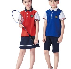 Conjunto Deportivo para Adultos al por Mayor, Resistente al Viento, Camiseta Blanca, Azul y Roja, Falda, Uniforme Escolar Personalizado, Material de Tela - Product Image 4