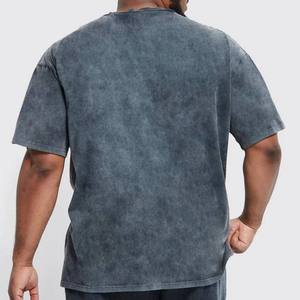 T-shirts pour hommes en coton 100% délavé, style vintage, grande taille, effet délavé à l'acide, vente en gros - Product Image 2