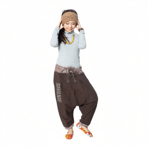 กางเกงขายาวสีน้ำตาลผ้าฝ้าย 100% - Product Image 2