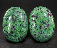 Pierres de Palmes en Agate Zoisite Rubis Naturel Polies Ovales en Gros, Pierres Précieuses de Guérison pour l'Amour et la Décoration Intérieure