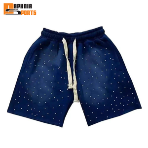 Pantalones Cortos para Hombre, 100% Algodón, Tallas Grandes, con Pedrería, Logotipo Personalizado, Moda Urbana, Proveedor Mayorista - Product Image 2