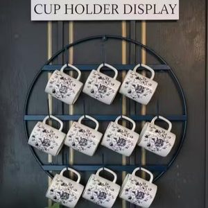 Support mural circulaire en métal pour tasses, organisateur de vaisselle de cuisine moderne à trois niveaux, design durable - Product Image 5