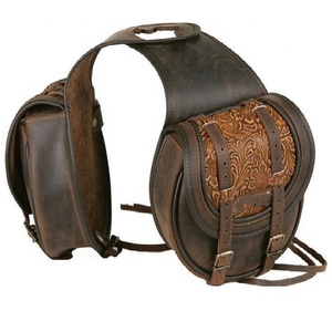 Sac de selle en cuir véritable de qualité supérieure, fait main, respirant, pliable, multifonctionnel, spacieux, accessoire équestre pour l'équitation - Product Image 1