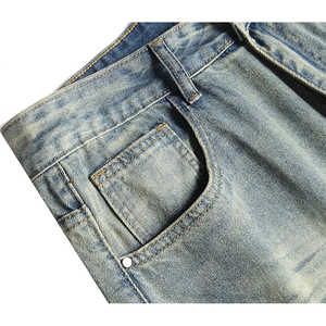 Jeans en denim ample à jambes larges pour hommes, noir délavé, style streetwear surdimensionné et baggy - Product Image 4