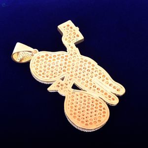 Pendentif Hip Hop Money Boy Bling Bling en Diamant de Laboratoire, Pendentif Sac Dollar Personnalisé, Pendentif Dessin Animé, Vente en Gros Usine - Product Image 3
