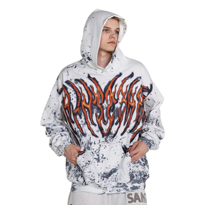 Sweat à capuche zippé sur mesure pour homme, coupe ample, broderie personnalisée, coton lourd 100 % écologique, fabrication OEM/ODM - Product Image 5