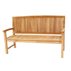 Banco de exterior de madera maciza de teca de alta calidad, diseño moderno con color natural para uso en Patio Park Hotel - Product Image 1