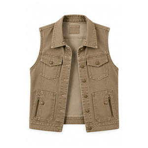 Gilet en jean délavé pour femme avec boutons métalliques, fabrication OEM, approvisionnement en gros pour boutiques indépendantes de denim - Product Image 1