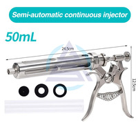 Seringue continue pour bétail en acier inoxydable, réglable, automatique, pour injection de vaccin, diagnostic, porcs, bovins, ovins, caprins, volailles