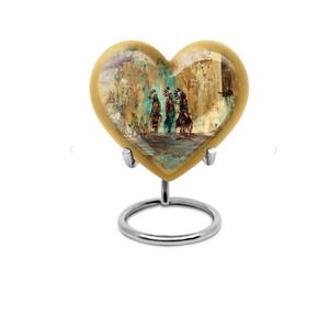 Belle urne funéraire en forme de cœur pour cendres, urne souvenir en forme de cœur avec support et boîte, petite, pour cendres humaines - Product Image 5