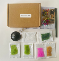 Kit de Décorations de Noël Créatives DIY Faites à la Main : Jouets de Couture et de Tissage, Lumières LED, Fil à Enrouler, Peinture, String Art avec Motif Élan