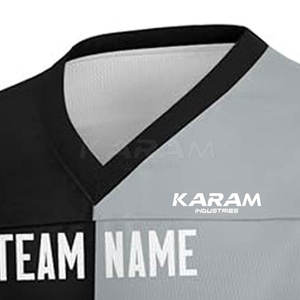 Maillot de football américain personnalisé, impression par transfert thermique, nom de l'équipe, respirant, séchage rapide, col rond, manches courtes, logo avant - Product Image 6